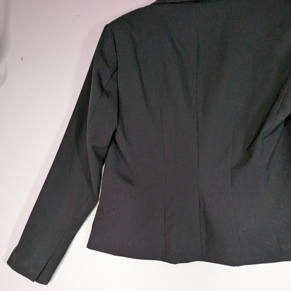 Black Short Blazer Size 4 Single Button H & M Fitted - Picture 5 of 10
